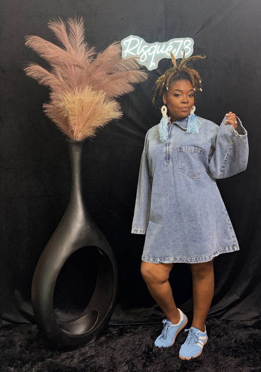 Oversized denim dress
